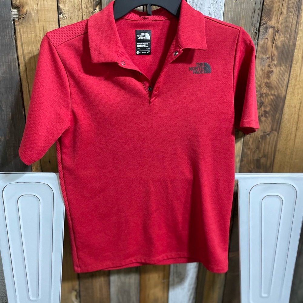 The North Face Red Polo Shirt Vibrant Cotton Blend